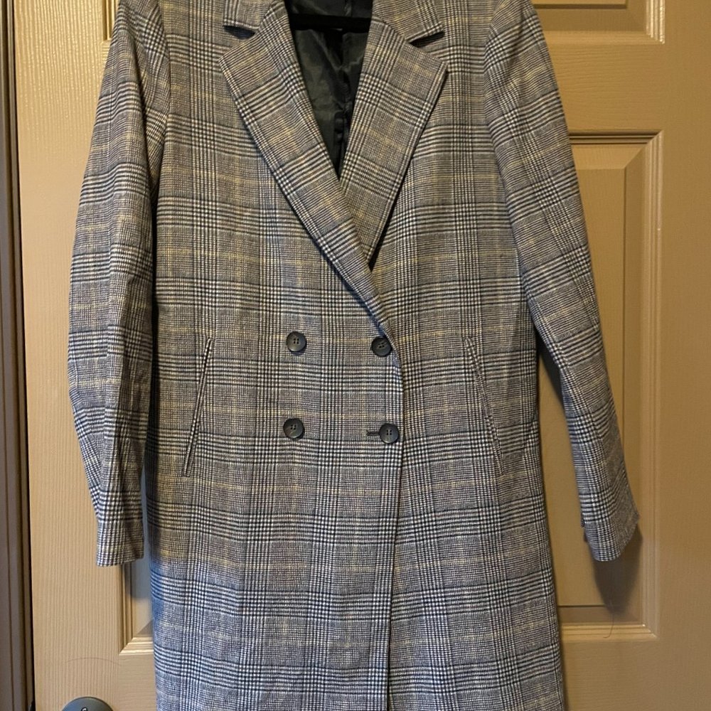 Zara Basic Long Plaid Jacket - image 2